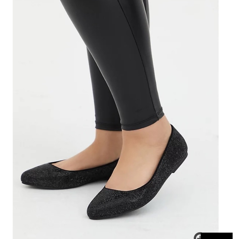 Black rhinestone flats